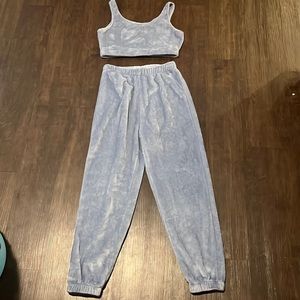 Light blue Shein velour set